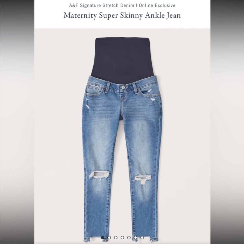 Abercrombie & Fitch Maternity The Super Skinny Ankle Jeans Distressed